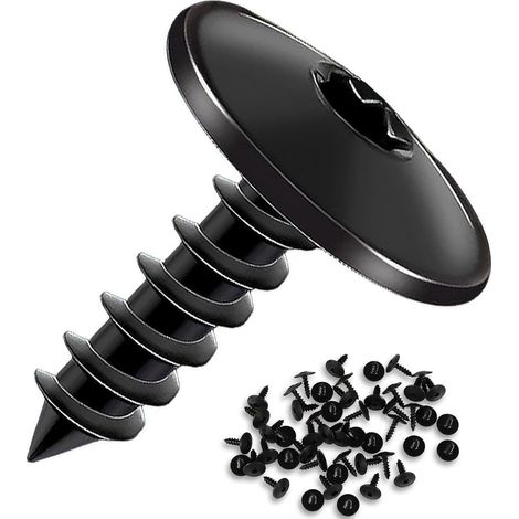 120 Stück Blechschrauben, Karosserieschrauben Flachkopf Schrauben Schwarz Torx Holzschrauben für Autotüren Türverkleidungen (M5 x 16mm) (1/5)