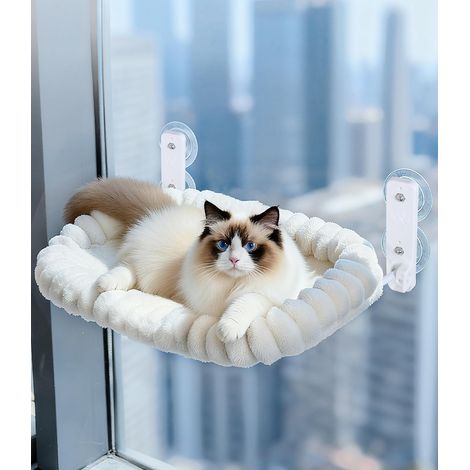 1 Hamac Chat Fenêtre Avec 4 Ventouses Housse Amovible Double Face Repos Confortable Support 15kg