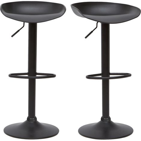 Sgabelli da bar design regolabili neri H65 cm (set di 2) PEBBLE