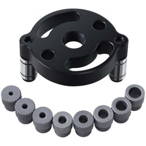 Localisateur de perforateur, Douille de perçage avec 8 bagues de forage 3/4/5/6/7/8/9/10mm, Perforateur vertical Gabarit de perçage avec douilles de guidage de perçage pour trous de poinçonnag (1/4)