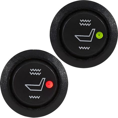 Lot de 2 interrupteurs de chauffage de siège de voiture, 12 V, avec plan de raccordement, interrupteur à bascule rond universel à 3 broches, installation facile pour chauffage de siège, voiture (1/5)