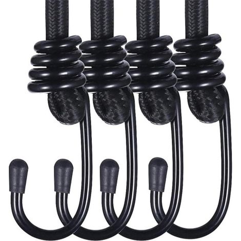 Corda elastica da 10 pezzi, elastico di tensione per teloni, corda elastica con gancio, elastico di tensione con gancio per vele ombreggianti, giardino, bicicletta, auto, telone (1/5)