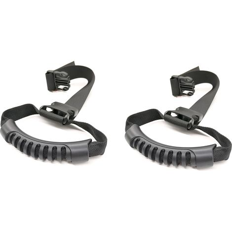 [Poids lourd d'usage organisateur de garage] Straps de rouleau de corde [Nylon noir résistant] Dimensions de diamètre de 6-12cm avec les poids de 114g [Paquet inclus 2] (1/4)