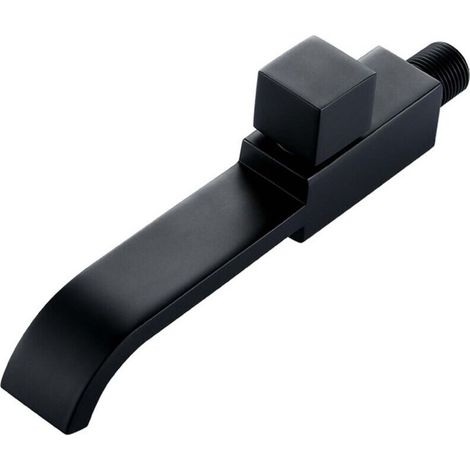 Moderne Wandarmatur aus Messing, G1/2, für Badezimmer, Einloch-Kaltwasserarmatur, für Küche und Bad, mattschwarzes Waschbecken