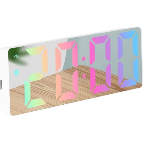Digitaler Kinderwecker mit LED-Anzeige, ohne Ticken, Schlummerfunktion, Temperaturanzeige und einstellbarer Helligkeit, für Damen und Herren, 15,5 x 6 x 2,5 cm (1/5)