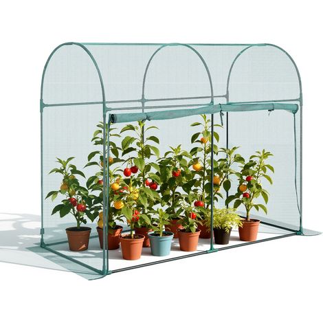 Cage à Culture Jardin 1,8x0,91x1,5 m Cage à Plantes avec Porte Zippée pour Tomates, Filet Anti Oiseaux Résistante au Vent Filet de Protection de Plantes Couverture de Potager Surélevé Extérieur (1/5)