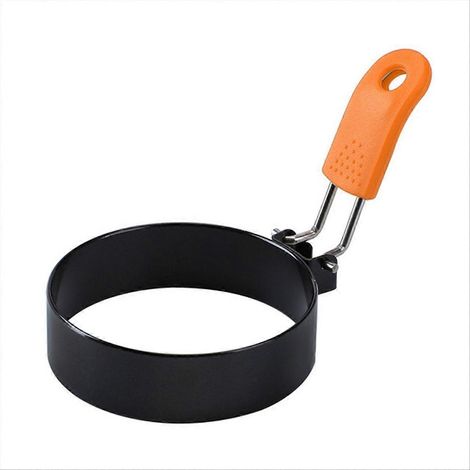 Eierform aus Edelstahl für Omeletts, Küchenutensil, rundes Modell für Fleischfrikadellen, mit klappbarem Griff. (1/5)