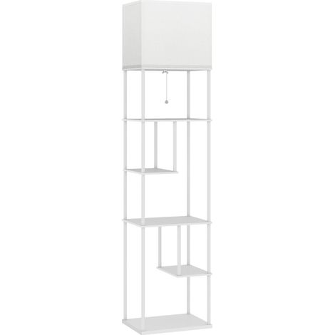 Lampadaire avec étagères, luminosité et température de couleur réglables, blanc, MODENUIT (1/4)