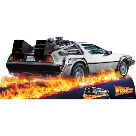 Figurine en carton du film Retour vers le futur, voiture DeLorean  H 90 x 195 cm (1/5)