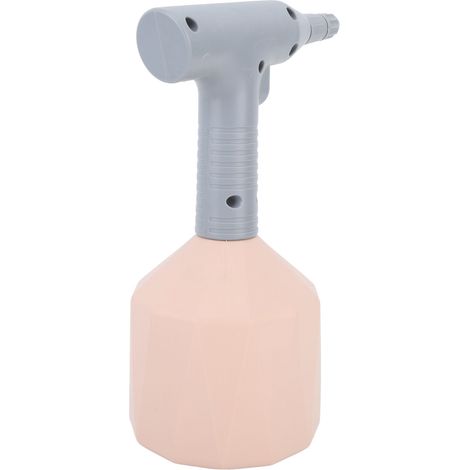 Arrosoir électrique portatif à jet rotatif à 360° avec grande capacité, buse rotative et tuyau d'arrosage. Batterie 2000 mAh incluse. Rose. (1/5)