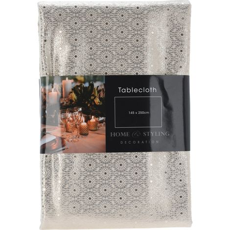 Tovaglia natalizia in tessuto per tavola di Natale e festività 145 x 250 cm -Grigio Chiaro (1/3)