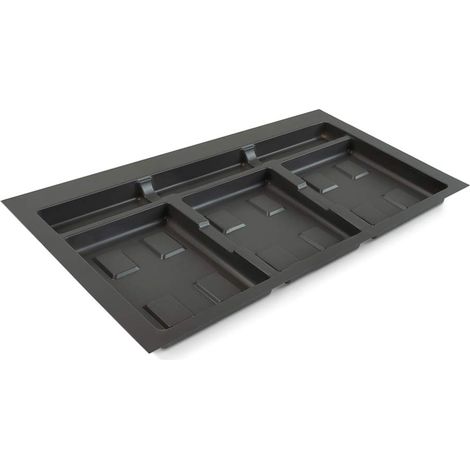 Base Recycle pour poubelles pour tiroir de Cuisine, 3 cavitès, Plastique Gris Anthracite, Plastique, 1 ut. (1/5)