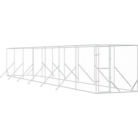 Maison Exclusive - Cuccia per Cani da Esterno Argento 2x14x2 m Acciaio Zincato