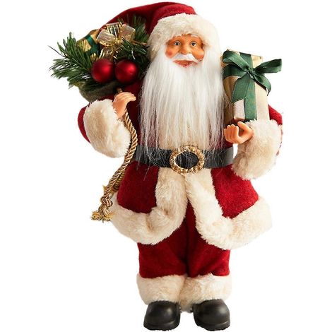 12" Sur pied Père figurine Noël, poupée avec Present boîte pour fenêtre maison décoration de bureau (1/5)