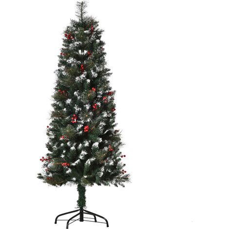 Arbre de Noël artificiel 150 cm 360 ramas 38 baies décoratif intérieur vert