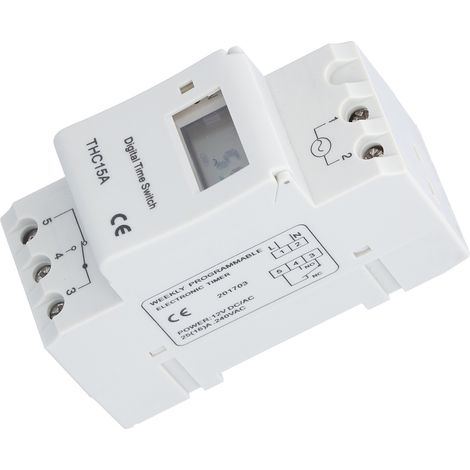 Interrupteur horaire ABS robuste avec écran LCD, batterie rechargeable, programmation horaire pour équipement électrique (1/5)