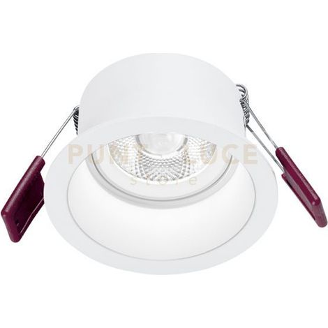 GFA1000C- FARETTO DA INCASSO IN ALLUMINIO  DIFFUSORE TRASPARENTE A LED 3000K 595LM 8W BIANCO D.9CM