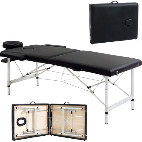 Table Massage Pliante Professionnelle Hauteur Réglable Sac Transport Esthéticienne Thérapeute Noire (1/5)