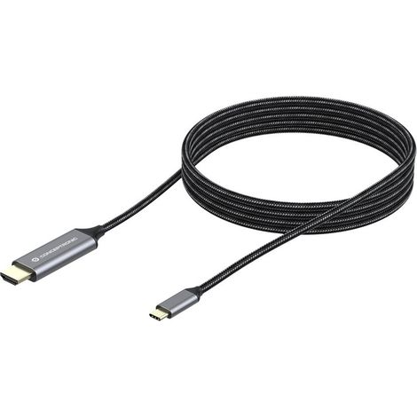 Conceptronic ABBY10G USB Typ-C auf HDMI Kabel grau 2 m