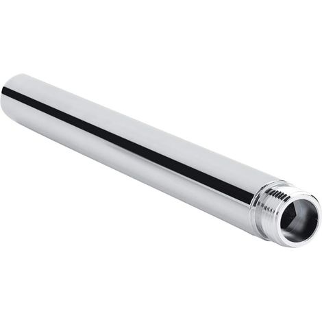 Sollbry Extensión de brazo de ducha de acero inoxidable, 20 cm, tubo redondo de extensión de ducha, G 1/2", brazo de extensión para cabezal de ducha, accesorio de baño (1/5)
