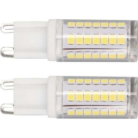 Lot de 2 ampoules LED G9 à culot bipolaire pour plafonnier/suspension d'intérieur, 3 W, 45 LED, 6000 K, 110 V (1/5)