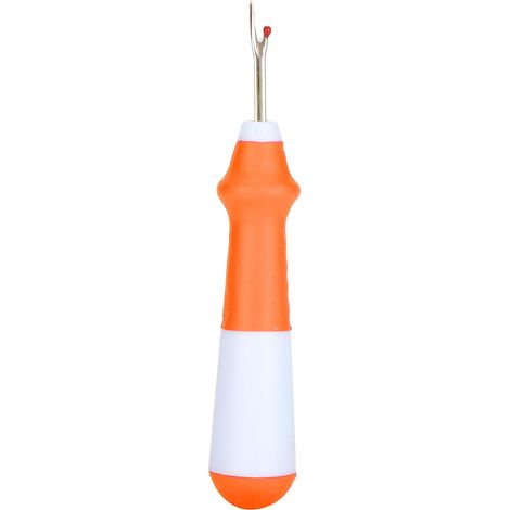 Zweifarbiger Nahttrenner aus Edelstahl, ein praktisches Werkzeug zum Öffnen und Entfernen von Fäden, orange (1/5)