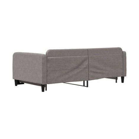 Méridienne avec tiroirs, taupe, 100 × 200 cm, tissu, lit, rangement pratique intégré, tissu doux et respirant, pour chambre, confort quotidien, assemblage rapide (1/5)