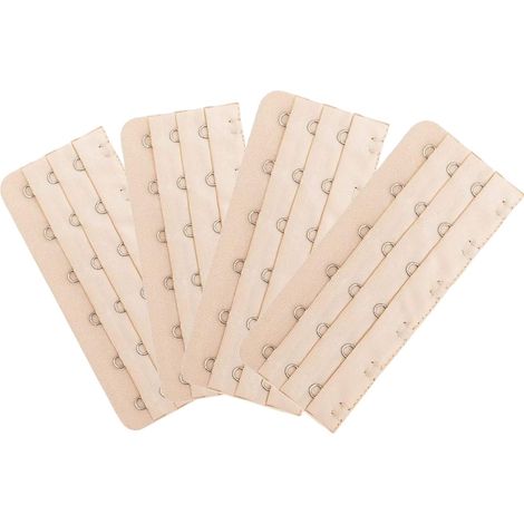 Lot de 4 rallonges de soutien-gorge, 6 crochets, 3 rangées, 18 crochets, espacement de longueur pour soutien-gorge (1/5)