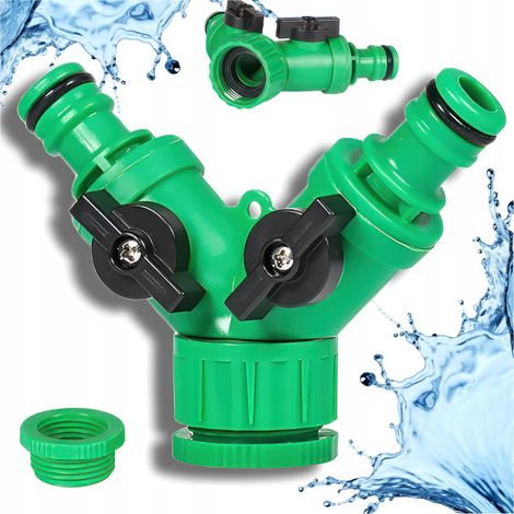 T-Stück-Verteiler für Gartenschlauchhahn 1/2" + 3/4" (1/5)