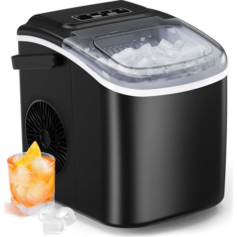 Silonn Maquina de Hielo, Maquina de Hacer Hielo 9 Cubitos Listos en 6 Minutos 12 KG en 24 Horas, Autolimpiante Pequeña Maquina de Hacer Hielo para Casa Cocina Oficina Bar y Fiesta (1/5)
