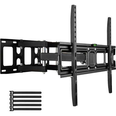 Large Base TV Stand for 32-70 Inch TVs, Double Pendulum Design, Supports 50kg, VESA 600x400, Adjustable 10° Tilt