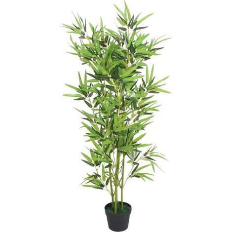 Pianta artificiale con vaso in bambù 120 cm verde DEC021937 (1/2)