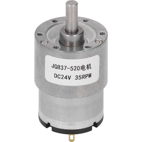 Moteur à vis sans fin auto-bloquant, couple élevé, bobine en laiton, réducteur de vitesse DC 24V 35 tr/min, moteur à engrenages à courant continu (1/5)