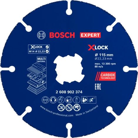 Trennscheibe Bosch rbe x-lock cmw 115 mm laser geschweißt