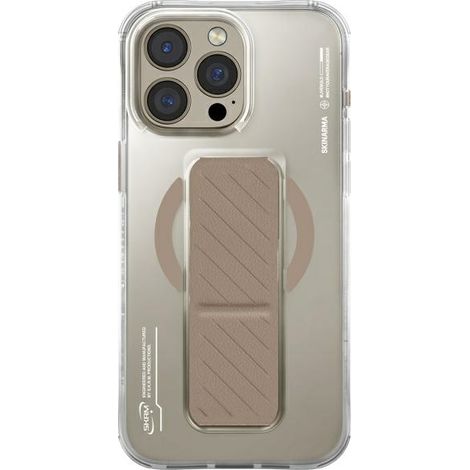 Funda con carga magnética y soporte Skinarma Axon para iPhone 16 Pro de 6.3 pulgadas, color champán. (1/5)