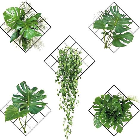 3D Stickers Muraux Plantes Vertes Set - 3D Autocollant Mural Plantes Vertes - Décoration Murale pour Salon Chambre Cuisine