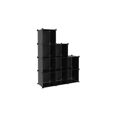 Cubes de rangement 9 pcs Noir PP (1/5)