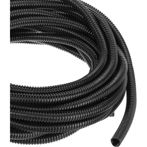 Gaine de protection des câbles flexible pour animal domestique - Pour bureau, maison, jardin - 10 m - 9,5 mm - Noir (1/5)