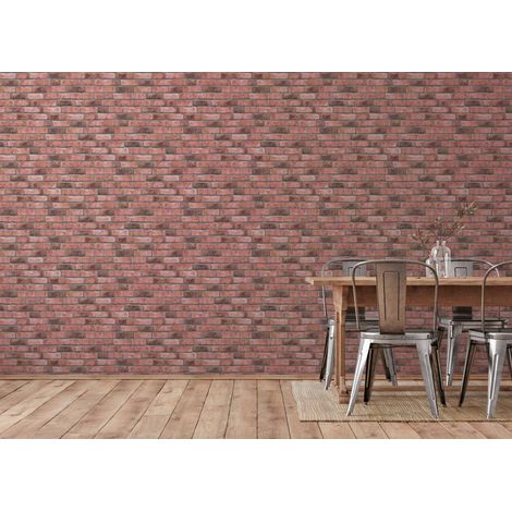 A.S. Creation Bricks & Stones 388121 Vliestapete Steinoptik 0.53 x 10.05 m Rot Wohnzimmer Schlafzimmer Flur Küche Esszimmer Badezimmer Bad Arbeitszimmer Büro Diele (1/5)
