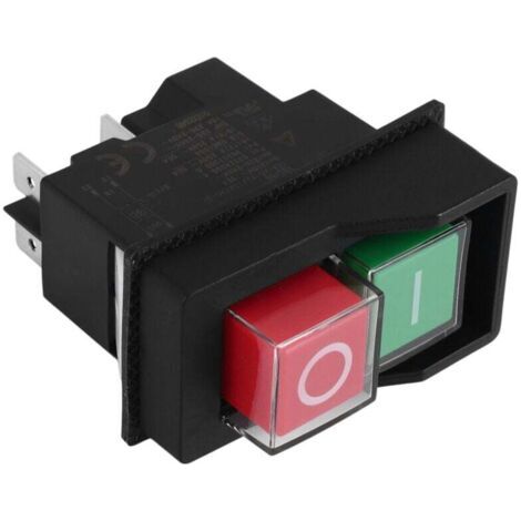 NALOOKAMIC  Interrupteur Électromagnétique Bouton Poussoir 220V 4 Broches pour Outils de Jardin