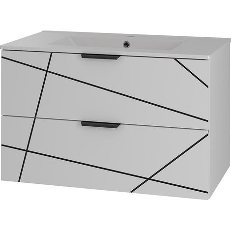 Mueble lavabo individual encastrado 80cm Teren Blanco (1/5)