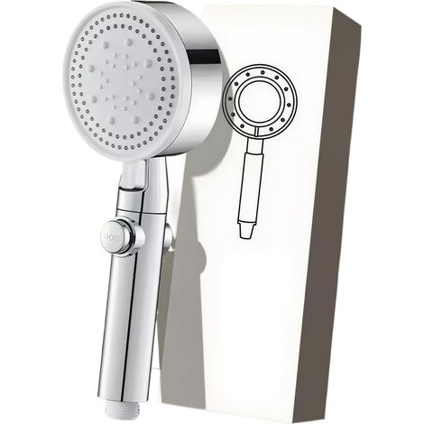 Pommeau de douche à économie d'eau, douchette anticalcaire avec filtre, 5 modes de jet (1/5)