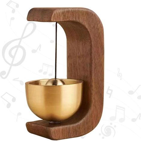 Sonnette magnétique pour commerçants, idéale pour les portes, porches, murs, jardins et boutiques. Sonnette vintage en bois avec cloche en laiton. (1/5)