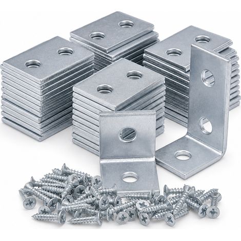 Équerres d angle métal 30 mm à 2 trous avec vis lot de 32 (1/5)