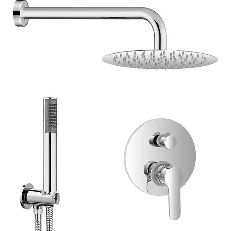 Set doccia a incasso cromato con soffione 25 cm e kit doccino Zoe (1/5)