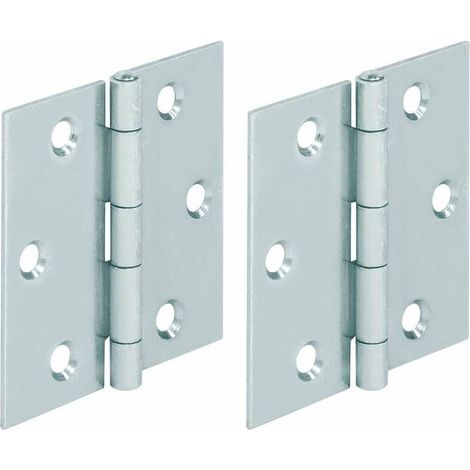 – Lot de 2 charnières plates carrées en acier 60x60mm – Pour meubles en bois – Norme DIN 7954 – Charge maximale élevée (1/2)
