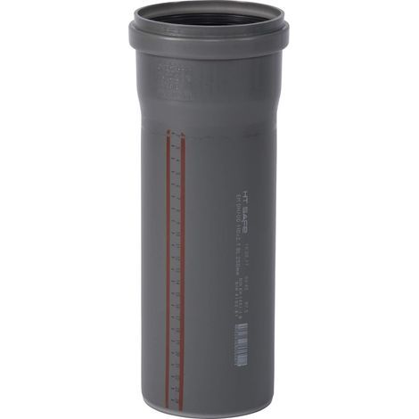 T-pipe with sleeve, DN 110 mm, 250 mm, grey, DIN EN 1451-1 standard, for construction (1/4)