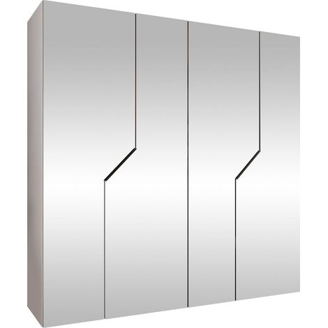 Armoire Hartford 601, Blanc, 202x200x52cm, Portes d'armoire: Avec des charnières, Nombre d'étagères: 0 (1/5)