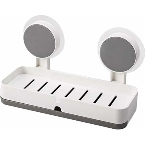 DEESSE SHOP - Organiseur de douche, porte-savon auto-adhésif sans perçage et porte-savon amovible, support de shampoing mural pour salle de bain, cuisine, douche (1/5)