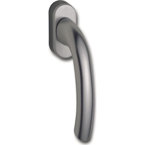 HOPPE 8106650 Maniglia per Finestra Tokyo con griglia, Quadrata, 7 x 32 mm, Inox, Effetto Acciaio Inossidabile, Edelstahl-Effekt